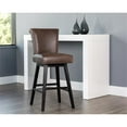 thumbnail image 2 of Sunpan Hameau 30" Transitionnel Faux Cuir Tabouret Pivotant en Marron, 2 of 7