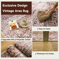 thumbnail image 6 of Socofuz Washable Area Rug, Non-Slip Floor Carpet Vintage Pattern Rug for Living Room, Den, Bedroom, Kids Room, Rusty Red, 4' X 6', 6 of 7