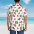 thumbnail image 4 of Pofeuu Hand Drawn Watermelon Print Hawaiian Shirt for Men Sleeves Casual Button Down Summer Beach Dress Shirts T-Shirts,X-Large, 4 of 7