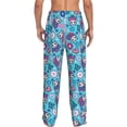 thumbnail image 3 of Uemuo Wls And Flowers Pattern Men's Wide Leg Palazzo Lounge Pants with Pockets Light Weight Loose Comfy Casual Pajama Pants-XX-Large, 3 of 9