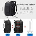 thumbnail image 2 of BANGE Mochilas Laptop Extensibles de Nailon Impermeable de 45 L de 17,3", Black, 1 Pieza, 2 of 12