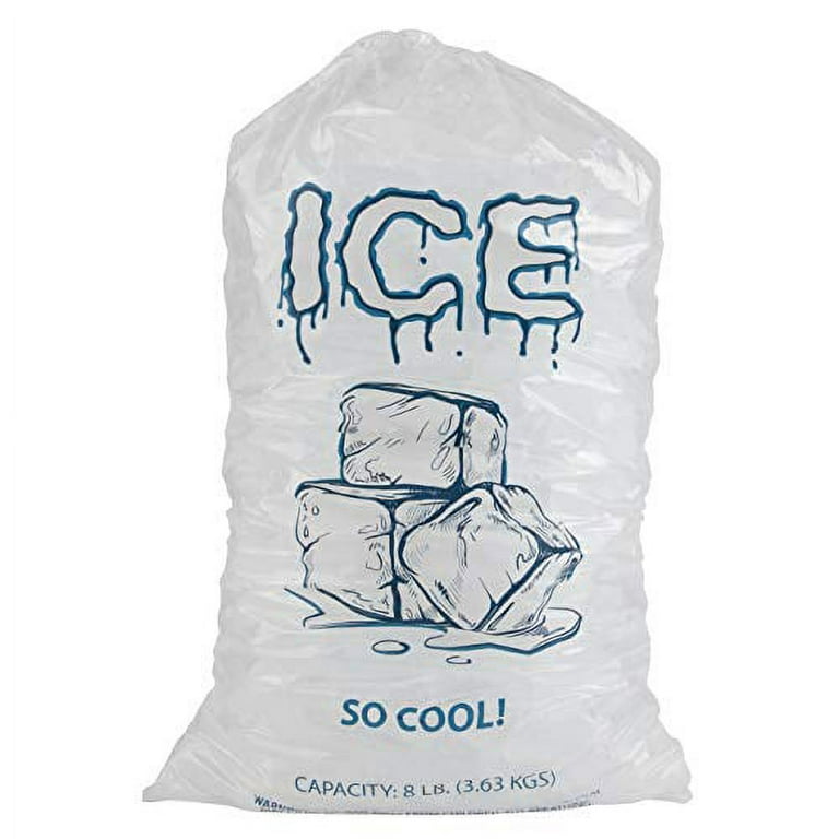 Ldpe Plastic Ice Bags With Drawstring , Ice Cube Bags 1 KG Weight
