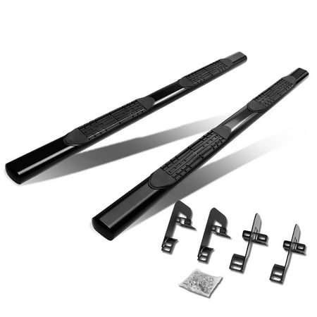 For 04-14 Ford F-150 Super Cab Carbon Steel 4" Oval Side Step Nerf Bar Running Board Left+Right 05 06 07 08 09 10 11 12 13