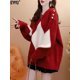 thumbnail image 2 of [EWQ] Suéter de manga larga a cuadros rojo con diseño de botones para mujer, jersey de punto holgado que combina con todo, otoño 2024, nuevo 16O2974, 2 of 5