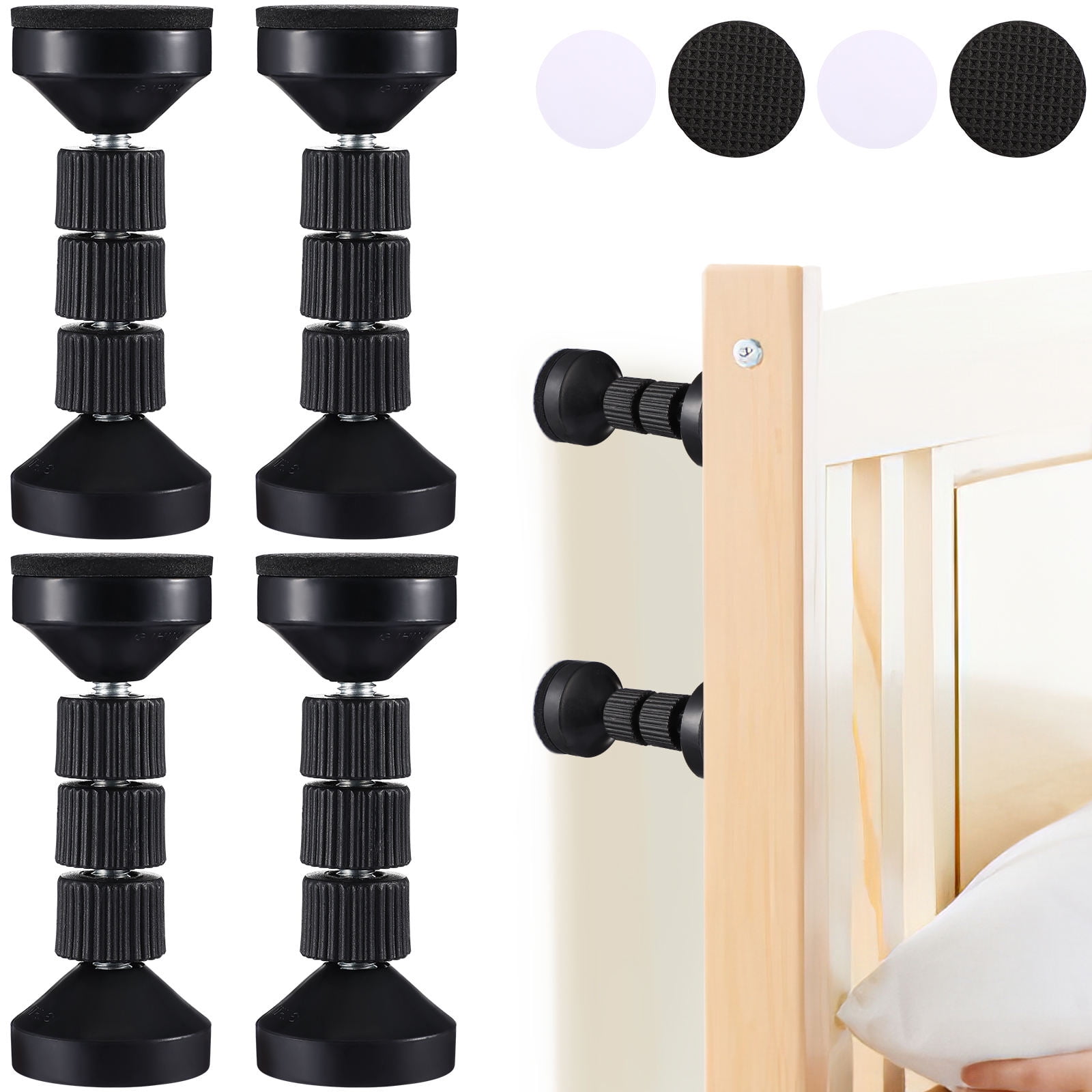 UPKOCH 4 Pcs Protectors Bed Frames Bookshelf Stoppers Headboard Stoppers for Wall Shockproof Fixed Rod Floor Extra Large