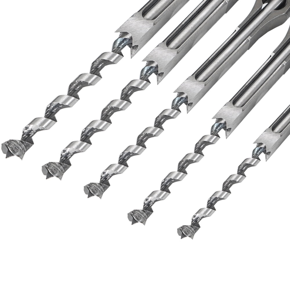 waltyotur 6PCS Square Hole Mortise Chisel Drill Bit Tools 1/4" 5/16" 3/8" 1/2" 9/16" 5/8"