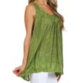 thumbnail image 4 of Sakkas Boho Love Sleeveless Blouse - Green - One Size, 4 of 6