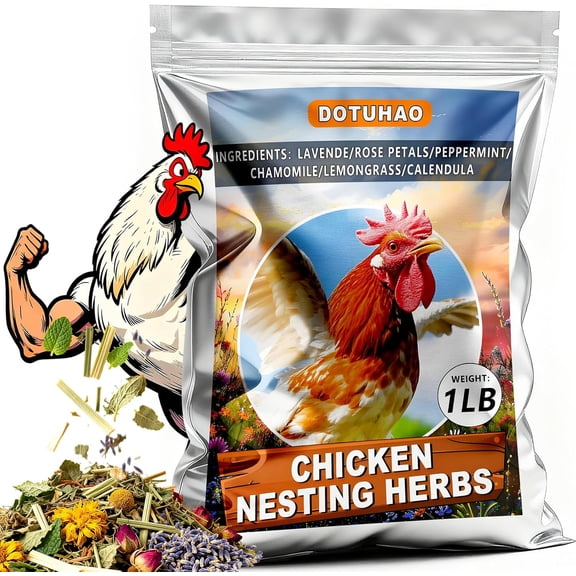 Chicken Nesting Herbs, Chicken Feed, Nesting Herbs for Chickens Coop, Natural Nestings Box Herb for Keeping Coops Fresh for Chickens (1 LB)