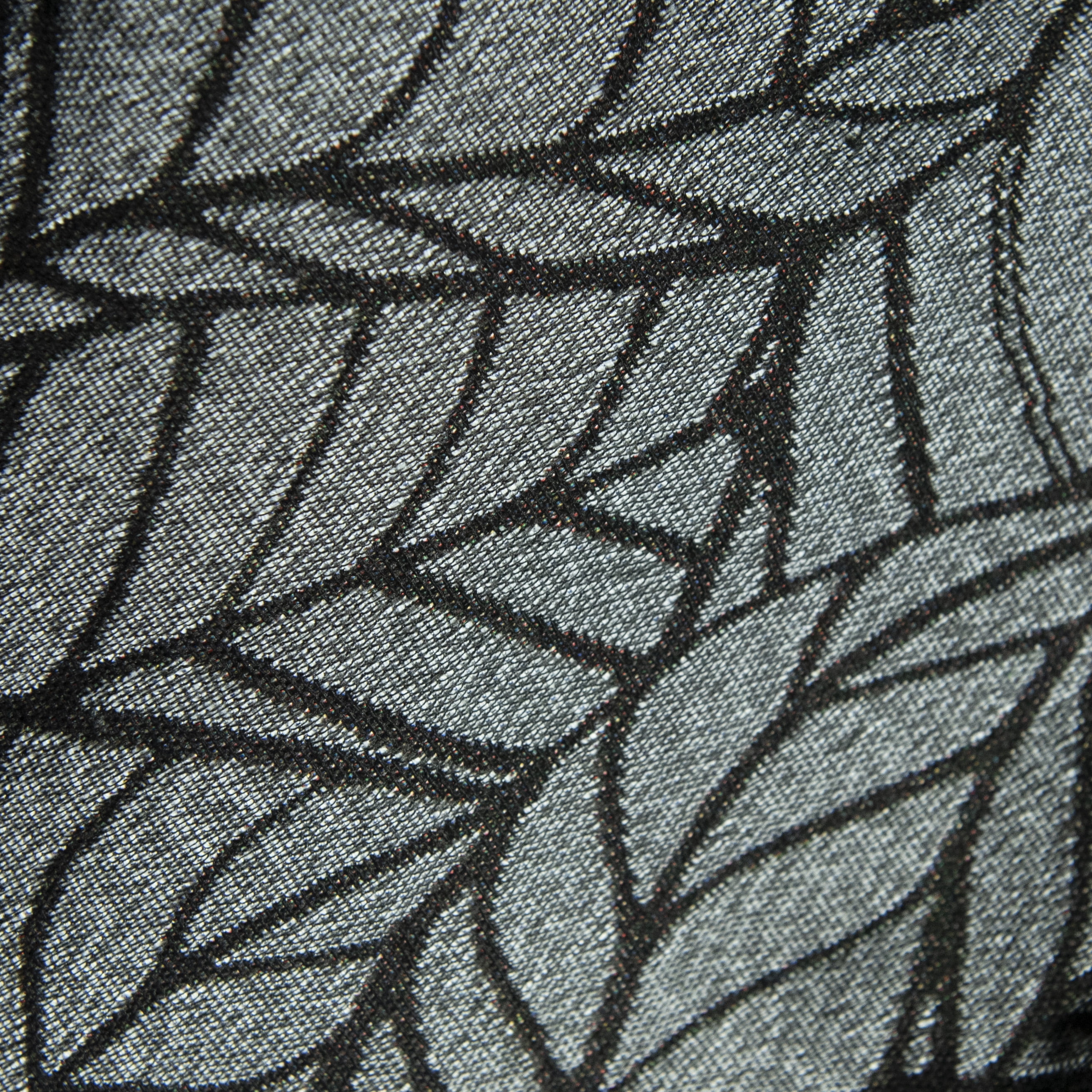 Equip Jacquard Macramé Hammock - Black and Gray Leaf Print, Size 81" L x 59" W
