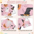 thumbnail image 4 of FORMRS Kids Short Sleeve Top and Pants Pajama Set Unisex Satin 2-Piece Sleepwear, Sizes 5-6Y, Pink Halloween Ghosts, 4 of 8