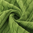 thumbnail image 4 of Soft Warm 100% Cotton Cable Knitted Throw For Couch Throw Blanket ,60 x 78 Inch,Green, 4 of 7