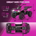 thumbnail image 4 of VIBESPARK 24V Ride on ATV for Kids Ages 3-6, 200W Four Wheeler Quad with 3.2 mph Max Speed, Colorful LED Lights, Music, 2 Storage Spaces, Ride On Toys for Boys Girls, Pink, 4 of 7