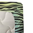 thumbnail image 3 of Ambesonne Savannah Fitted & Top Sheet Set with Sham, Colorful Wildlife Zebra, Yellow Coral Pink, 3 of 4