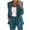 Light Blue, variant on Womens 2 Piece Casual Blazer Sets Dressy Business Pant Suits Solid Color Blazer and Straight Leg Pants Set Wine L(L)