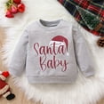 thumbnail image 2 of Mercatoo Toddler Kids Christmas Santa Sweatshirt Long Sleeve Letter Crewneck Pullover Casual Tops for Boys Girls Unisex, 2 of 7
