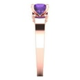 thumbnail image 3 of Clara Pucci 14K Rose Gold 1.06ct Amethyst Solitaire with Accents Ring, 3 of 8
