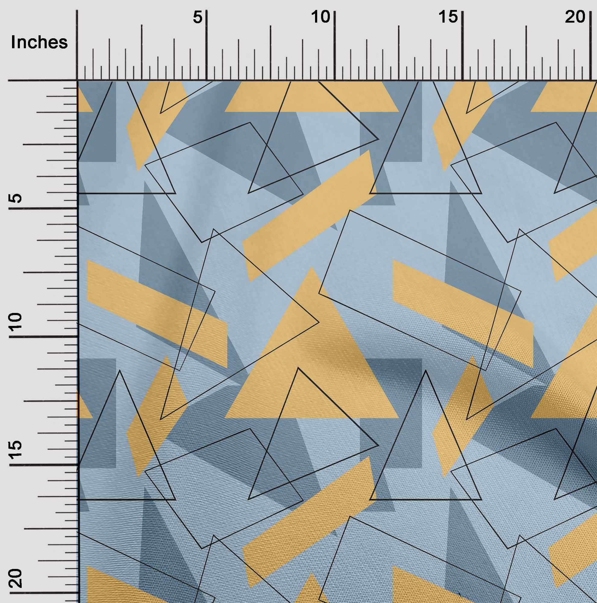 oneOone Organic Cotton Voile Fabric Rectangle & Triangle Geometric ...