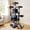 Dark Gray, variant on Yardi Yarda 65" Multi-level Tree w/3 Upholstered Perch & 2 Condos, Corner Cat Tree, Cat Climbing Tower, Cat Towers for Indoor Cats-Dark Gray