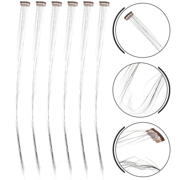 SEWCHICS 6Pcs Black Hair Tinsel Kit Hair Extensions for Cosplay Masquerade and Theme Events