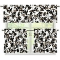 thumbnail image 1 of Black Cow Spot Print 3 Piece Kitchen Window Curtain Panel Tiers and Valance Set Kitchen Curtain Set Kitchen Curtain Set with Valance Home Decor 53.9x17.7 Inch+27.5x24 Inch*2, 1 of 5