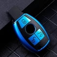 thumbnail image 3 of SPRING Car Remote Key Shell Case Leather TPU Stylish Car Key Fob Case-Cover For Mercedes For Benz E C S Class W204 W212 Blue, 3 of 9