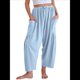 thumbnail image 1 of Pantalones Palazzo Harem Informales Holgados con Cordón para Mujer, para Verano, Playa, Viajes, Vacaciones, con Bolsillos. Azul XXL, 1 of 7