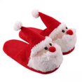 thumbnail image 4 of Pantuflas de algodón con todo incluido de dibujos animados, festivas, rojas, cálidas, antideslizantes, de algodón, para el hogar, pantuflas navideñas para personas mayores con todo incluido, 4 of 6