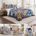 thumbnail image 4 of Twin XL Quilt Set 68''x98'', Spring Floral Lightweight Summer Bedspread Coverlet Set with 2 Pillow Shams, Modern Oil Painting Abstract Art Breathable All Season Quilt Bedding for Dorm/Guest Room, 4 of 6