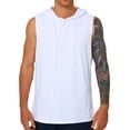thumbnail image 1 of Timegard Mens Hoodies Drawstring Sleeveless Loose Comfy Tee Shirts Casual Solid Color Workout Tank Top, 1 of 3