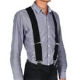 thumbnail image 1 of Qiilu Mens Braces W/ Strong Metal Clips Heavy Duty Suspenders Men 50mm 2 Inch Wide One Size Fits All Men And Women Adjustable And Elastic X Back Mens Suspenders, Black, 1 of 8