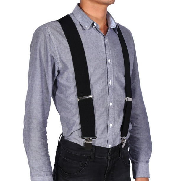 Wide Dark Grey Convertible Suspenders, In stock!