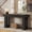 Black, variant on Tribesigns 63-Inch Entryway Table, Farmhouse Console Table Sofa Table Behind Couch with Double Pedestal for Living Room, Hallway, Foyer, White