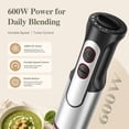 thumbnail image 7 of TINANA 4-in-1 Immersion Hand Blender Set, 7 Speeds Stainless Steel Stick Blender with Chopper, Egg Whisk & Milk Frother, Black, 7 of 7