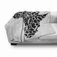 thumbnail image 2 of Safari Soft Flannel Fleece Throw Blanket, Illustration of Continent Map as Animal Skin Wilderness Species Print, Cozy Plush for Indoor and Outdoor Use, 60" x 80", Black and White, by Ambesonne, 2 of 5