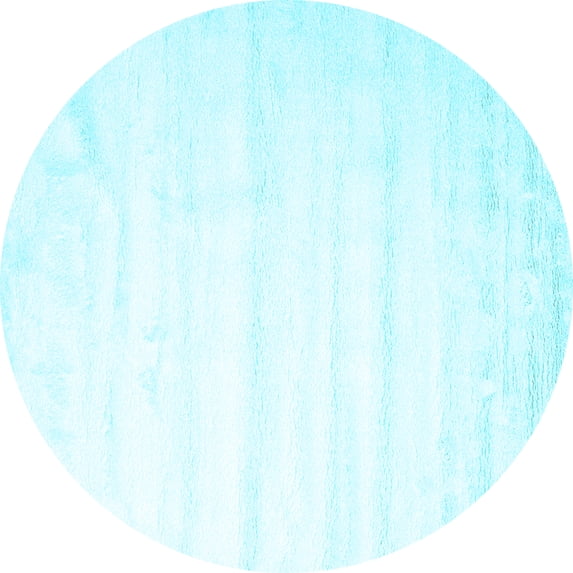 Ahgly Company Indoor Round Solid Light Blue Modern Area Rugs, 5' Round