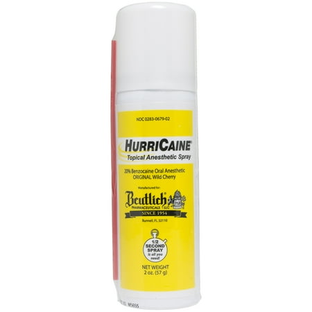 Beutlich Hurricaine Topical Anesthetic Spray 2 oz Original Wild Cherry