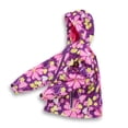 thumbnail image 3 of CPNG Girls Hooded Jacket Rainproof Windproof Windbreaker Coat with Colorful Print Fleece Lined Warmth Hiking Windbreaker, 3 of 6