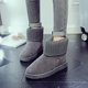 thumbnail image 4 of Botas de nieve de lana para mujer, botas de tubo corto con suela plana, botas de algodón cálidas de lana con tacón antihorizontal, 4 of 6