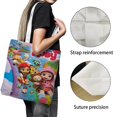thumbnail image 3 of rainbow ruby Bolso de tela con estampado de lienzo para mujer, bolsa de compras reutilizable y estética, con cremallera interior, regalo para mujer,40*45cm., 3 of 6