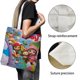 thumbnail image 3 of rainbow ruby Bolso de tela con estampado de lienzo para mujer, bolsa de compras reutilizable y estética, con cremallera interior, regalo para mujer,38*45cm., 3 of 6