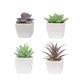 thumbnail image 1 of imitación verdes surtidas en macetas, pequeñas plantas suculentas artificiales con maceta de madera para el hogar, oficina, sala de estar, mesa, escritorio, decoración de plantas, juego de 4, 1 of 5