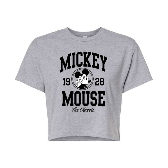 Mickey & Friends - 1928 Mickey Mouse - Juniors Cropped Cotton Blend T-Shirt