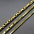 thumbnail image 3 of Unisex Man's 2.5-4mm 18K Gold Plated Black Stainless Steel Rolo Chain Necklace, 3 of 5