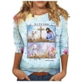 thumbnail image 2 of Odbmxy Easter Womens Tops Summer 3/4 Sleeve Graphic Tshirts Shirts for Women Camping Loose Tunic Casual Shirts, 2 of 6