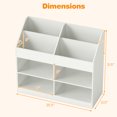 thumbnail image 3 of Gymax 3-Tier Kid's Bookshelf w/Display Rack & 4 Compartments for Kids Room Playroom, 3 of 9