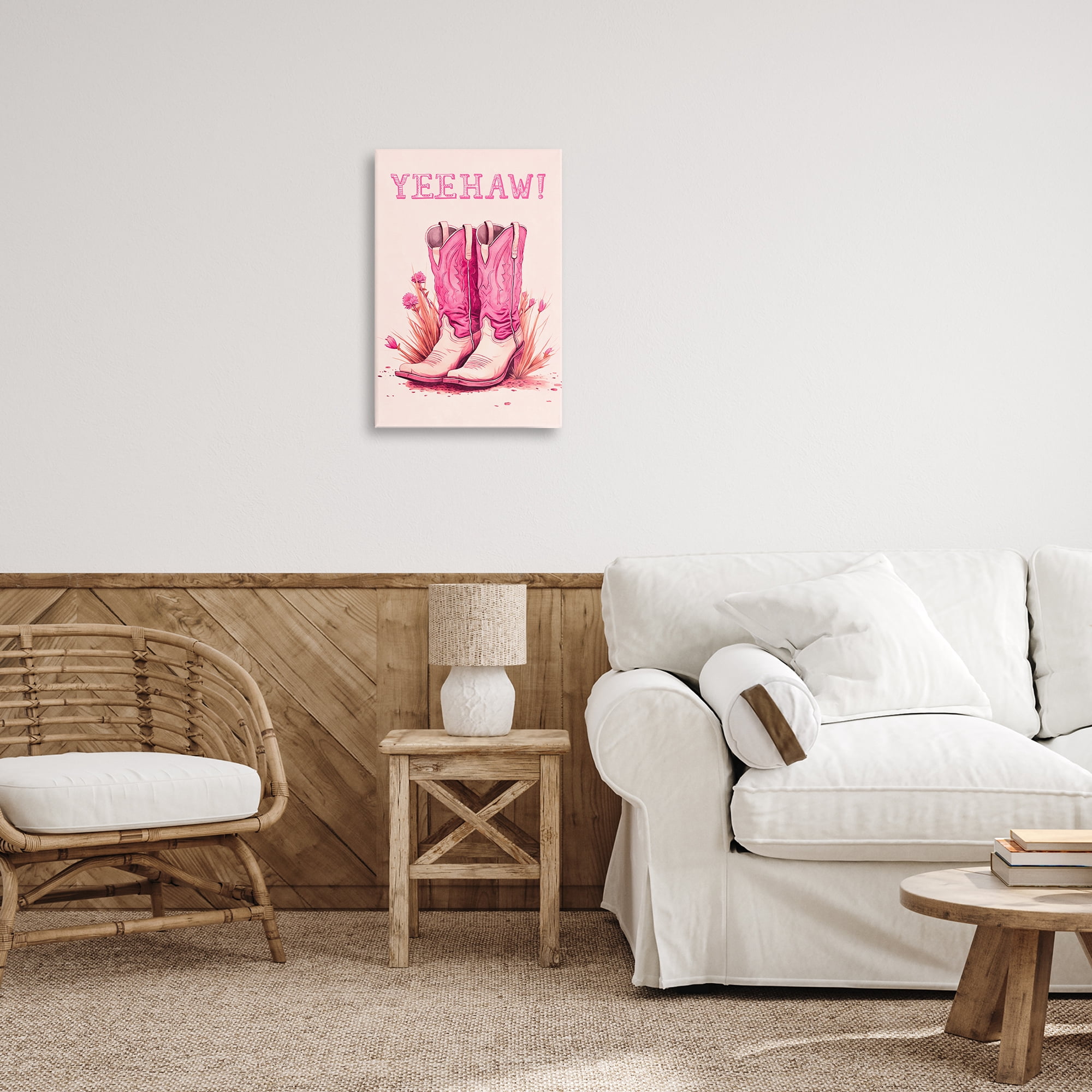 Stupell Industries Yeehaw Pastel Boots Fashion Painting Wrapped Canvas Art Print Wall Art, 16 x 24