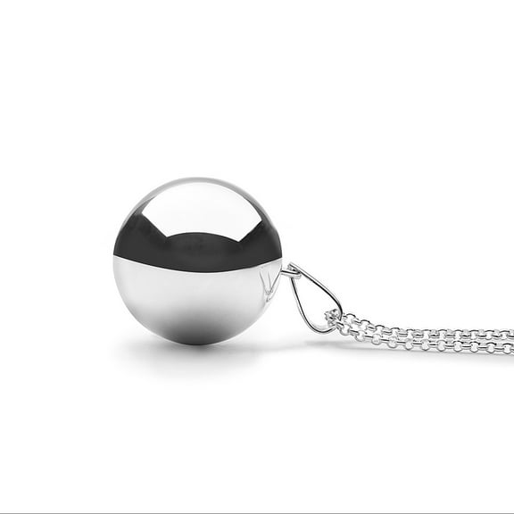 Sterling Silver Calming Ball Chain Chime Necklace, Anxiety Relief for Women, Elegant Discreet Stress Management Tool, Anxiety Jewelry Adults Teens