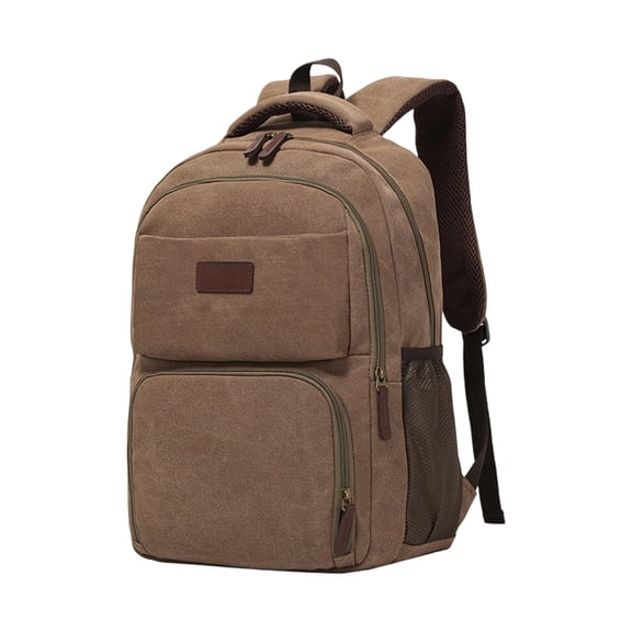 Canvas Laptop Backpack, Bag for Men Women,Travel Work Rucksack Fits 15.6 Inch Laptop, Large Capacity Bookbag
