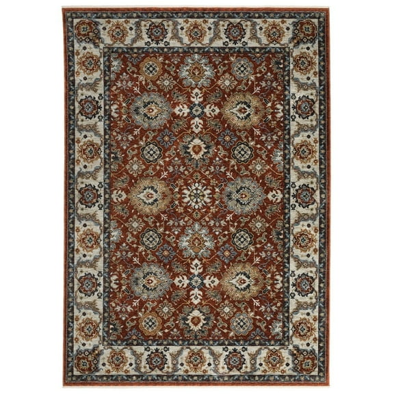 Oriental Weavers Aberdeen Area Rug - 562R1 - 9'10" x 12'10" - in Red/ Ivory - Vintage Inspired, Stain Resistant, Family and Pet Friendly , Family, Dining, Living Room Rug