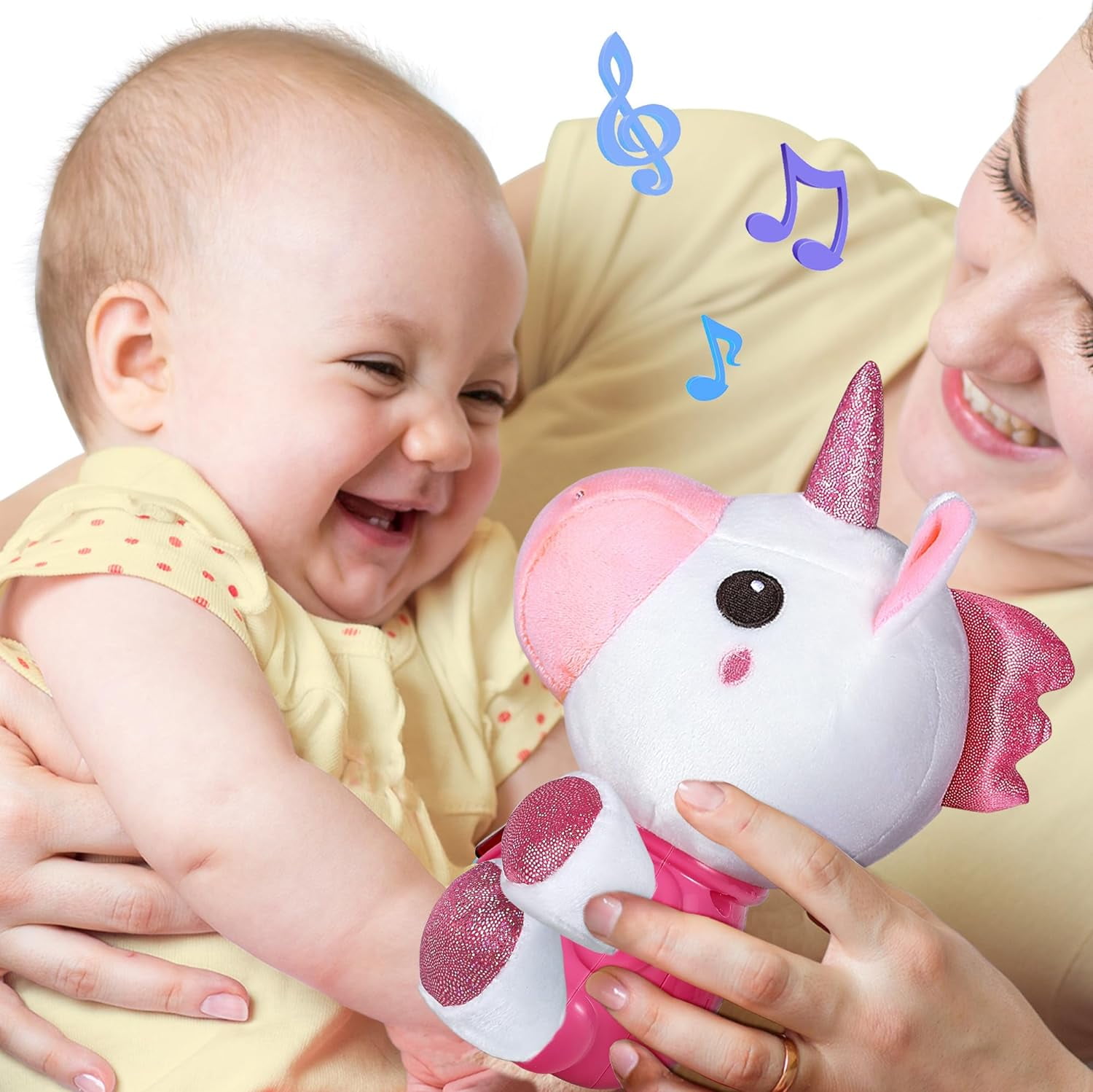 Baby Musical Toys, Newborn Girls Soft Plush Stuffed Animal, Infant Light Music Set, 1st Birthday Shower Gift Easter Basket Stuffer 0 1 3 6 9 12 18 Months 1 2 Year Old Toddler Boy